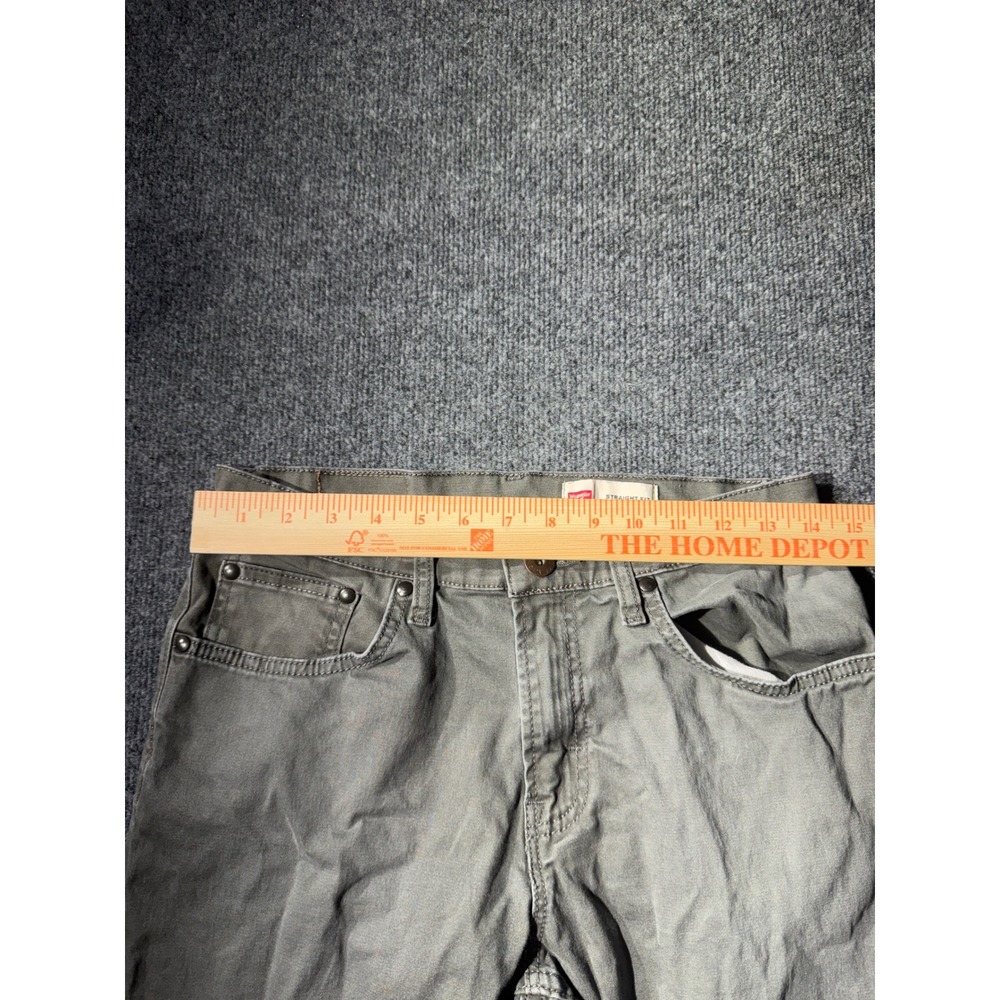 Wrangler Straight Fit Pants Mens 29x30 Gray Green Excellent Stretch Casual - Picture 6 of 10